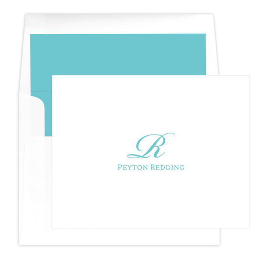 Elegant Script Initial Folded Note Cards